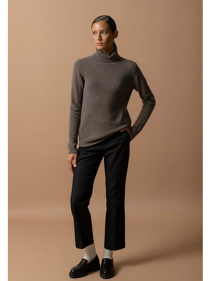 Perfect Cashmere Kaszmirowy golf "Willow" w kolorze szarobrązowym rozmiar: M