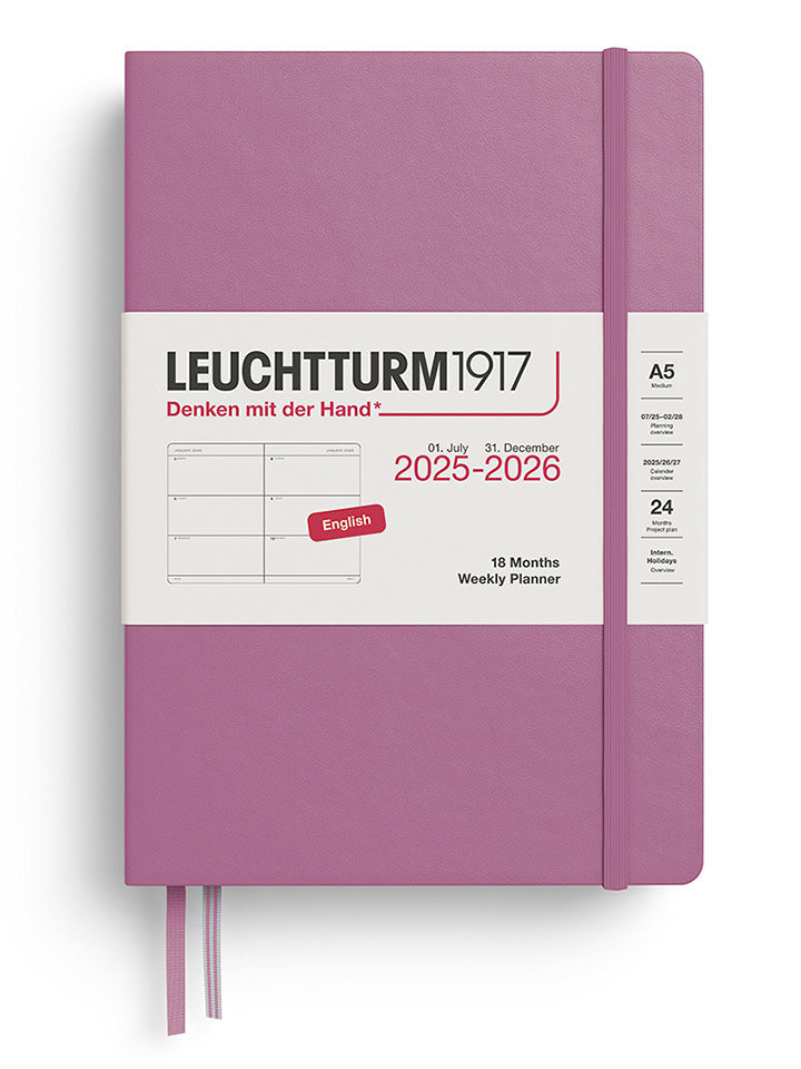 LEUCHTTURM1917 Notatnik w kolorze lawendowym z kalendarzem - A5 rozmiar: onesize