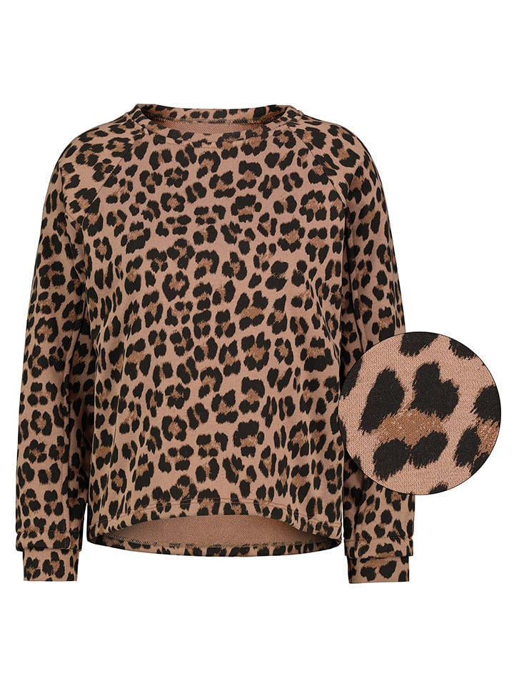 Sublevel Sweter w kolorze jasnobrązowo-czarnym rozmiar: M/L