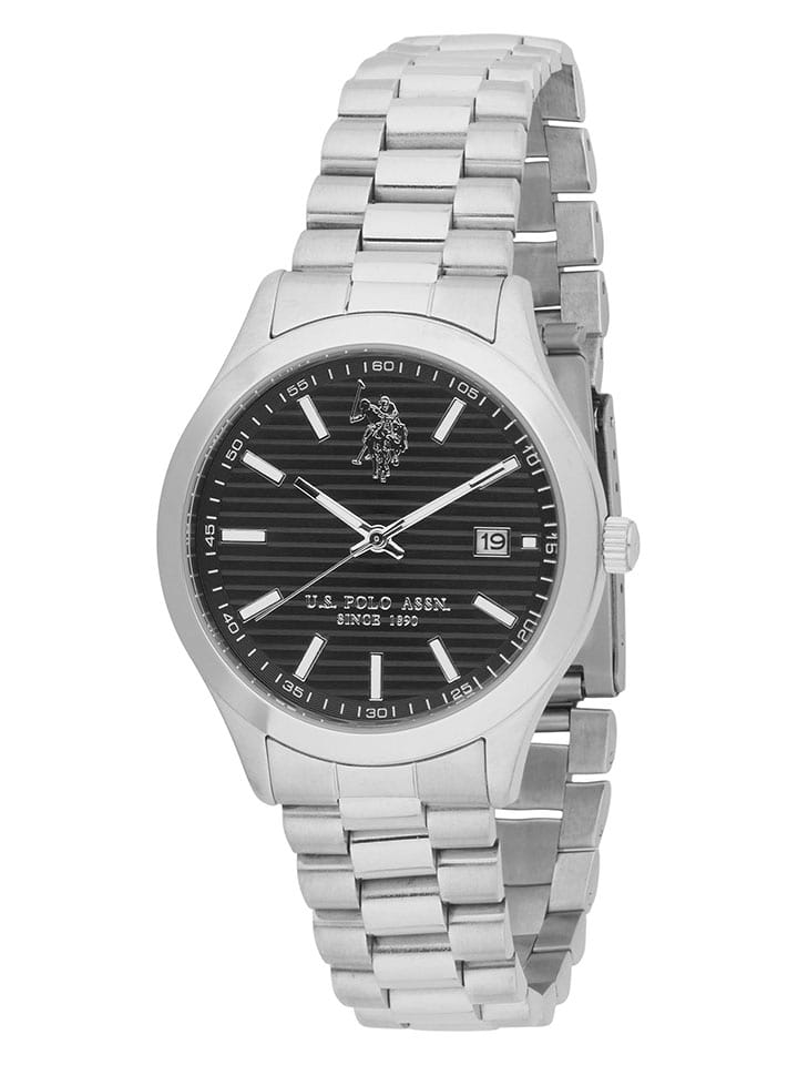 U.S. Polo Assn. Zegarek kwarcowy w kolorze srebrno-czarnym rozmiar: onesize