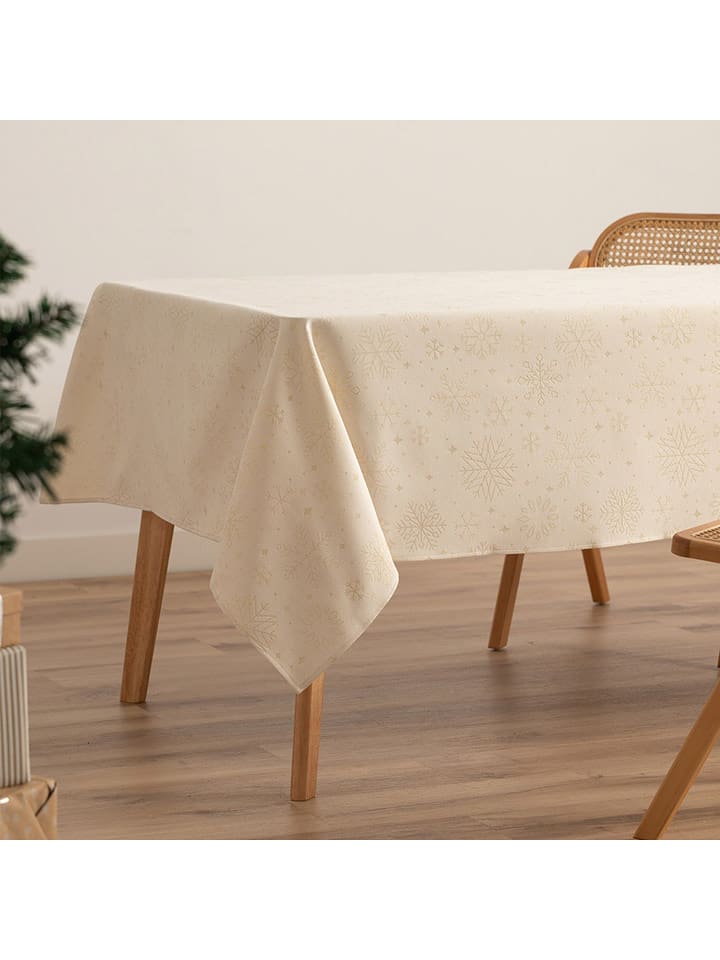 GAMUSI Obrus "Sparkle" w kolorze kremowym rozmiar: 140x200 cm