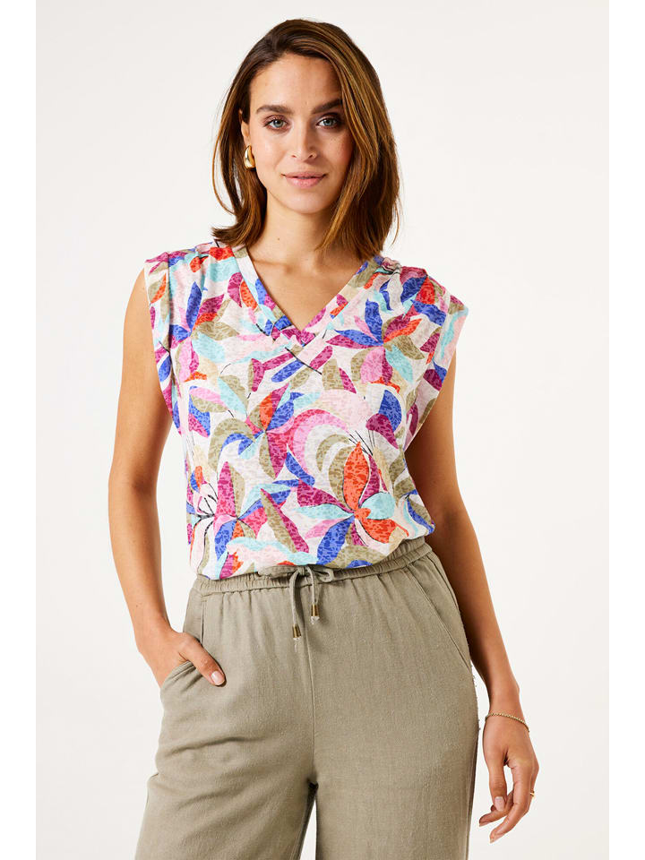 Garcia Top w kolorze kremowym ze wzorem rozmiar: S