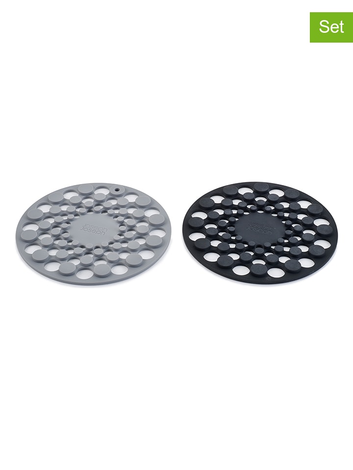 JosephJoseph Podkładki (2 szt.) "Spot-On" w kolorze czarno-szarym - Ø 17 cm rozmiar: onesize