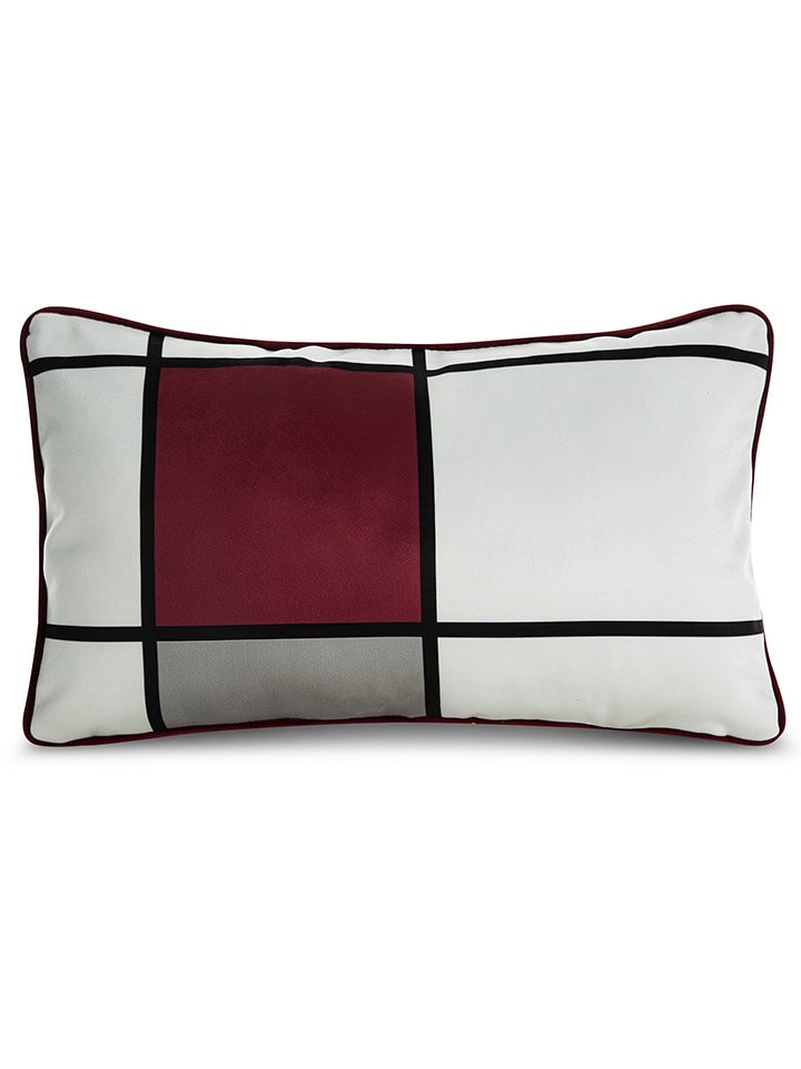 Eva Minge Poduszka "Eva" w kolorze biało-czerwono-szarym rozmiar: 30x50 cm