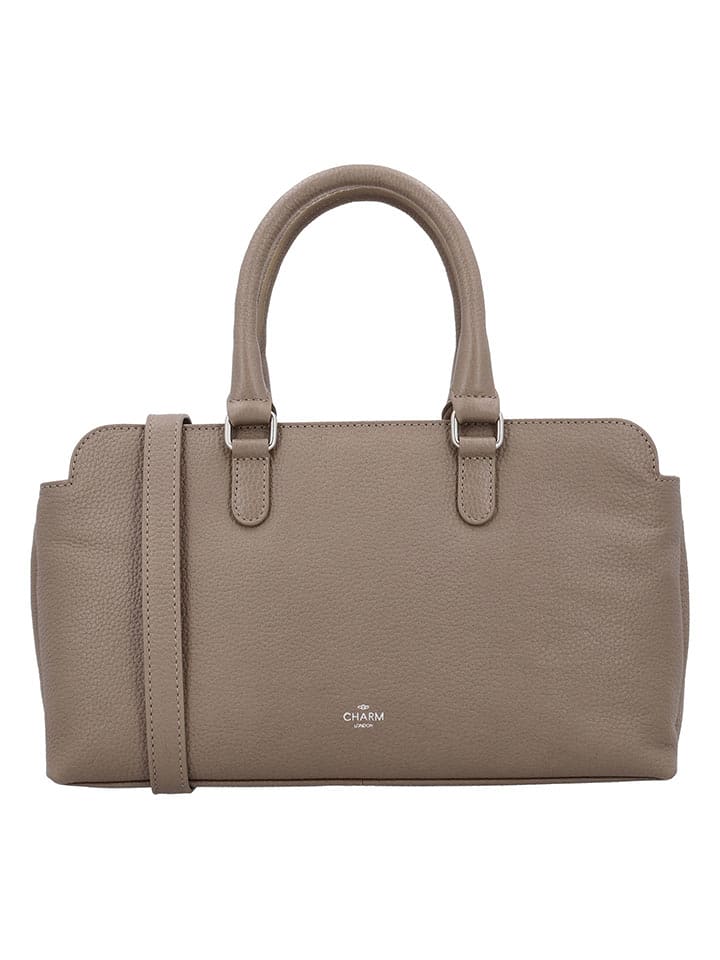 Charm Skórzana torebka w kolorze szarobrązowym - 31 x 19 x 9 cm rozmiar: onesize