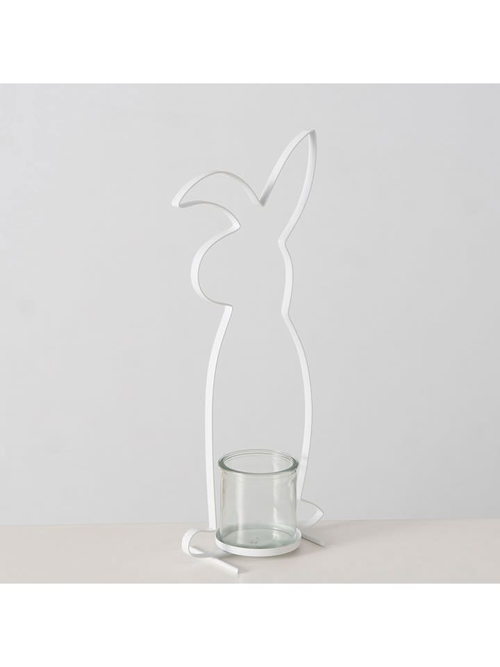 Boltze Świecznik "Buddy" w kolorze białym - wys. 39,5 cm rozmiar: onesize