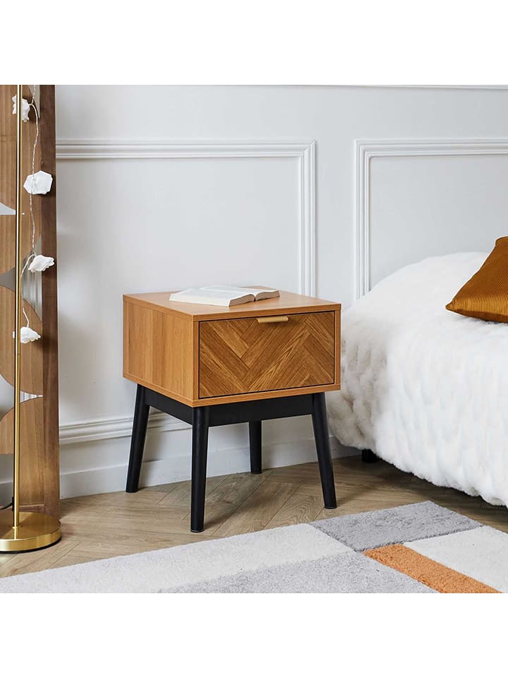 Rétro Chic Stolik nocny "Felix" w kolorze jasnobrązowym - 40 x 50 x 40 cm rozmiar: onesize