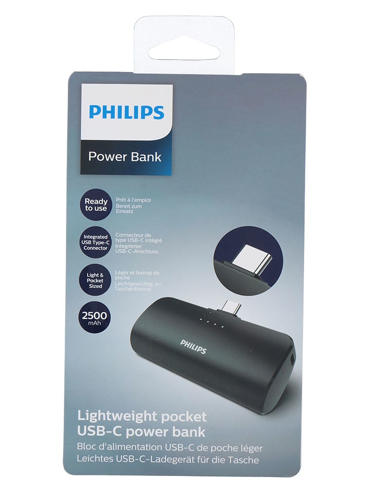 Philips Powerbank w kolorze granatowym - 2500 mAh rozmiar: onesize