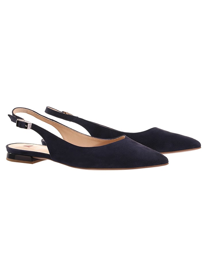 Högl Skórzane baleriny w kolorze granatowym z paskiem rozmiar: 41,5