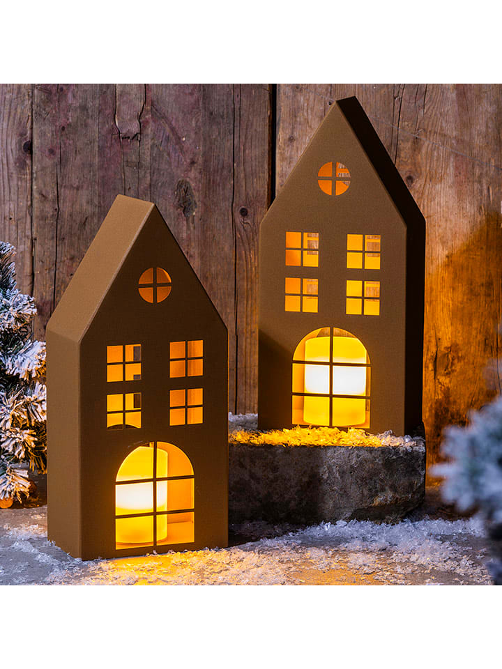 Nordheim Świecznik "House" w kolorze brązowym - 18 x 40 x 11 cm rozmiar: onesize