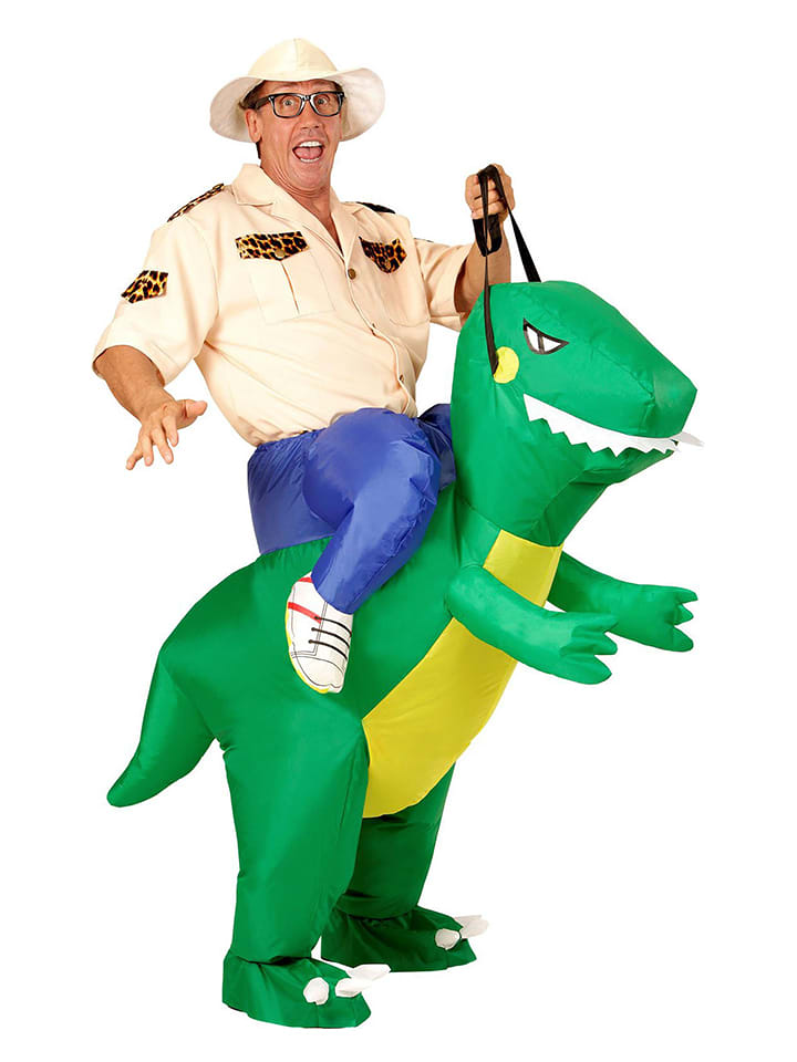 Carnival Party 2-częściowy kostium "Explorer on the dinosaur" w kolorze zielonym rozmiar: onesize