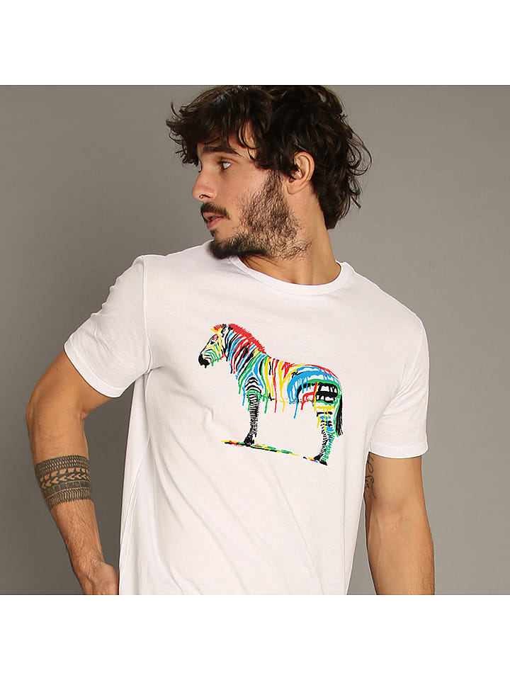 WOOOP Koszulka "Fresh Paint" w kolorze białym rozmiar: L