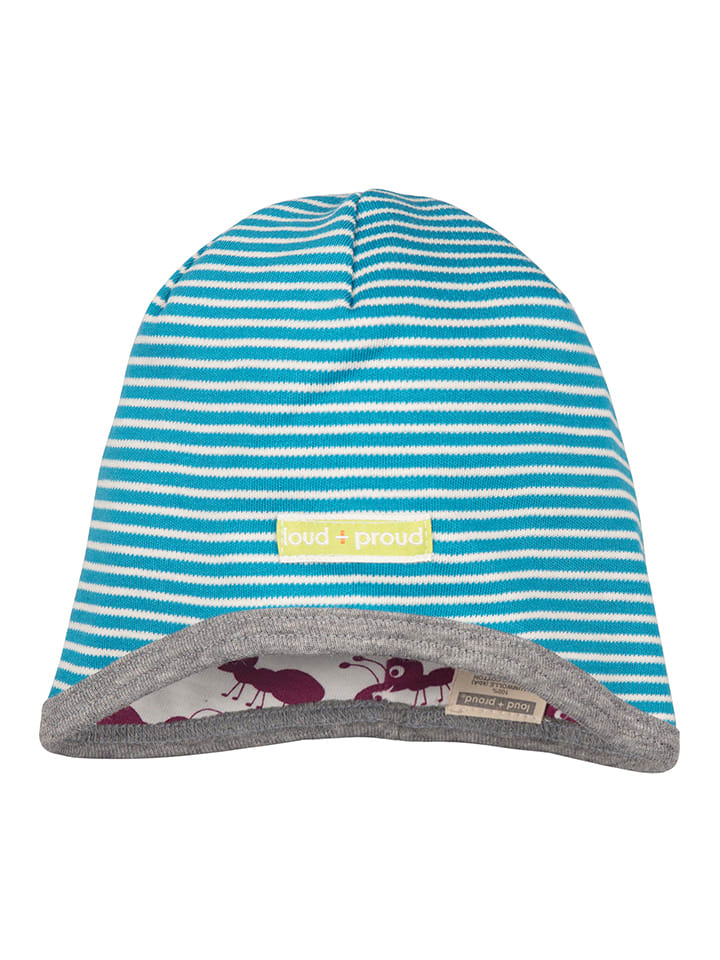 loud + proud Czapka dwustronna w kolorze fioletowo-błękitno-białym rozmiar: 74/80