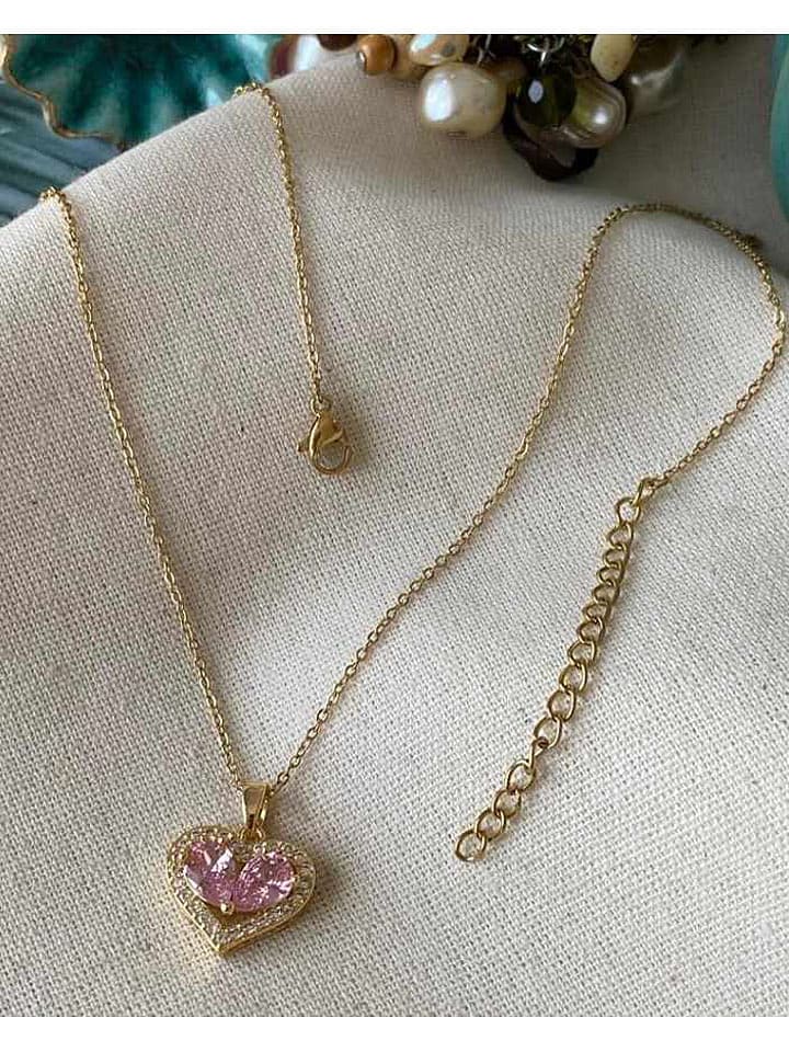 Luseera Pozłacany naszyjnik z zawieszką - dł. 45 cm rozmiar: onesize