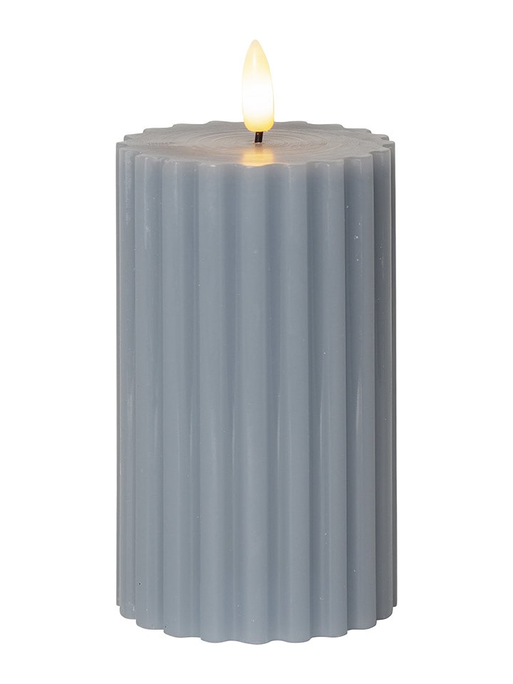 STAR Trading Świeca LED "Flame Stripe" w kolorze niebieskim - wys. 15 cm rozmiar: onesize