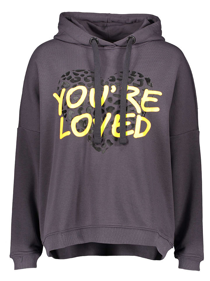 miss goodlife Bluza "You`re loved" w kolorze antracytowym rozmiar: M