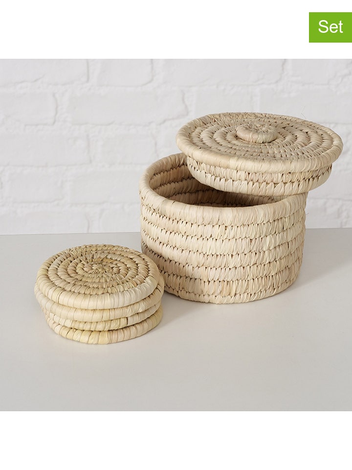 Boltze 5-częściowy zestaw "Leah" w kolorze beżowym - Ø 15 cm rozmiar: onesize