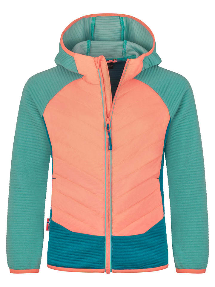 Trollkids Hybrydowa kurtka polarowa "Sirdal" w kolorze błękitno-jasnoróżowym rozmiar: 176