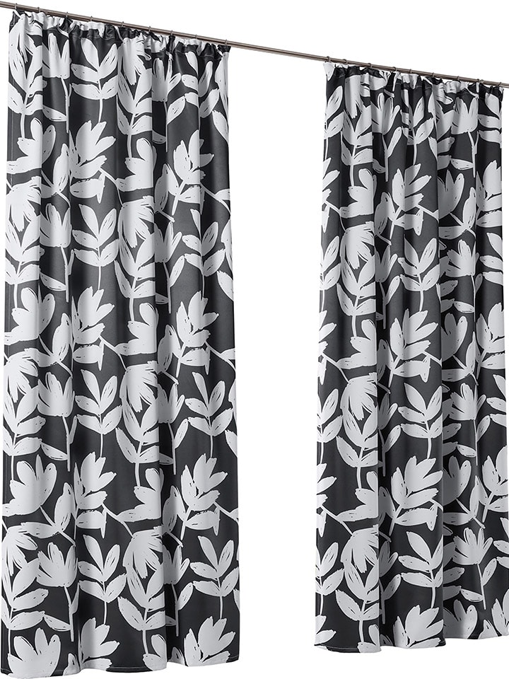 heine home Zasłona zaciemniająca w kolorze czarno-białym rozmiar: 245x135 cm