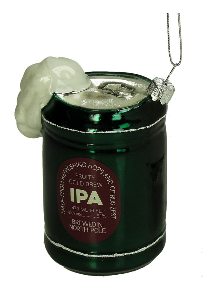 Kersten Ozdoba choinkowa "Beer Can" w kolorze zielonym - wys. 9,2 cm rozmiar: onesize