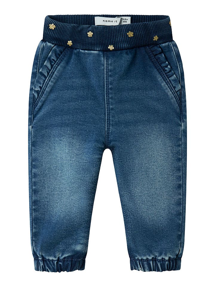name it Dżinsy "Rose" w kolorze niebieskim rozmiar: 62