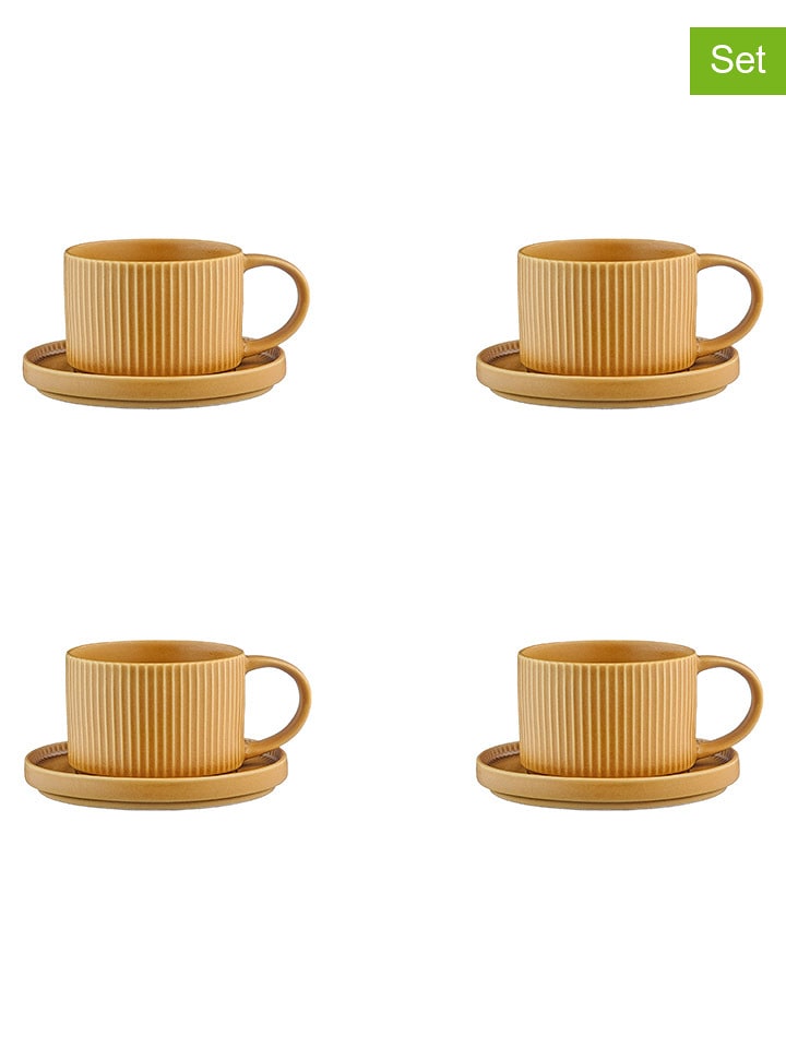 Björn Filiżanki (4 szt.) "Scandi" w kolorze musztardowym - 150 ml rozmiar: onesize
