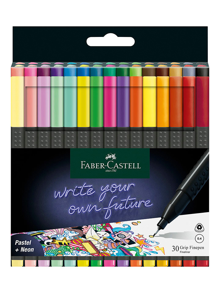 Faber-Castell Długopisy filcowe (30 szt.) "Finepen Grip" rozmiar: onesize