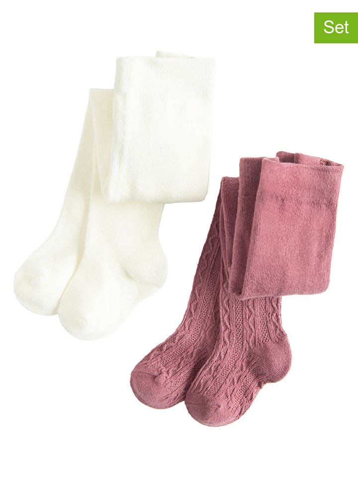 COOL CLUB Rajstopy (2 pary) w kolorze jasnoróżowo-kremowym rozmiar: 92/98