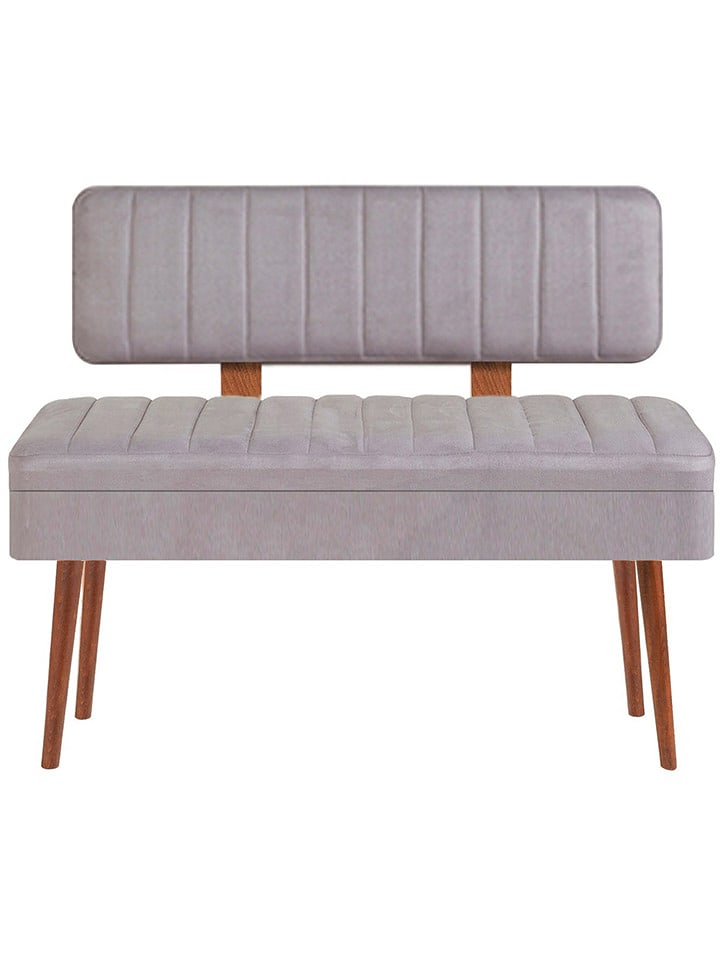 Evila Ławka "Vina" w kolorze szaro-brązowym ze schowkiem - 110 x 82,5 x 40 cm rozmiar: onesize