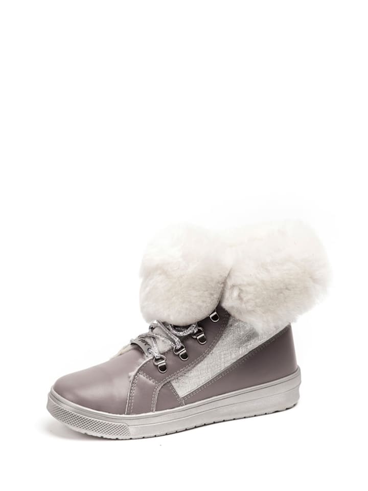 Bartek Skórzane trzewiki w kolorze srebrno-szarym rozmiar: 34