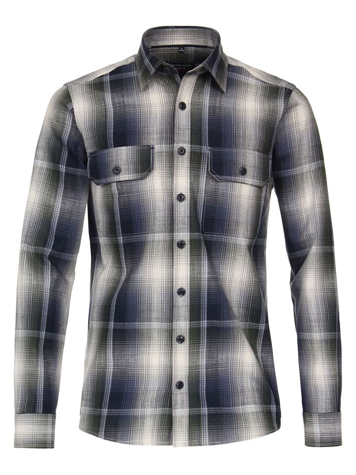 CASAMODA Koszula - Casual fit - w kolorze granatowo-kremowym rozmiar: L
