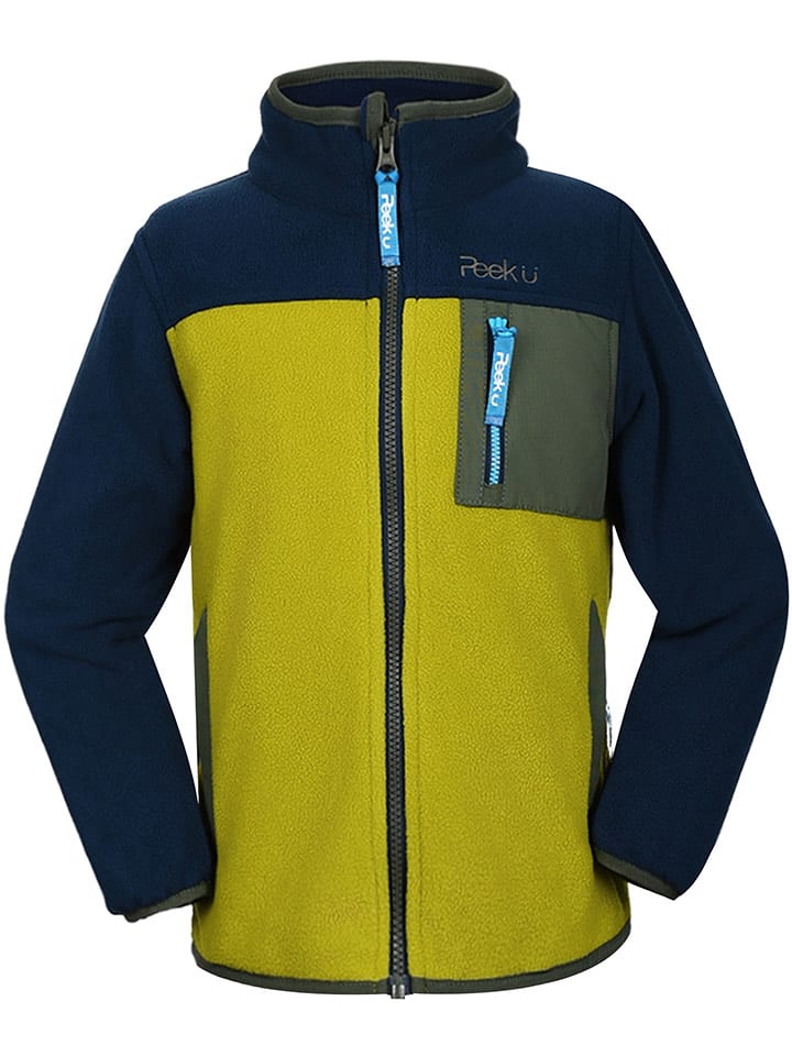 Peek U Kurtka polarowa "Wave" w kolorze granatowo-żółtym rozmiar: 122