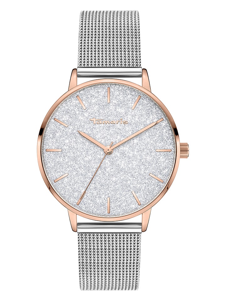 Tamaris Zegarek kwarcowy w kolorze srebrno-różowozłoto-białym rozmiar: onesize