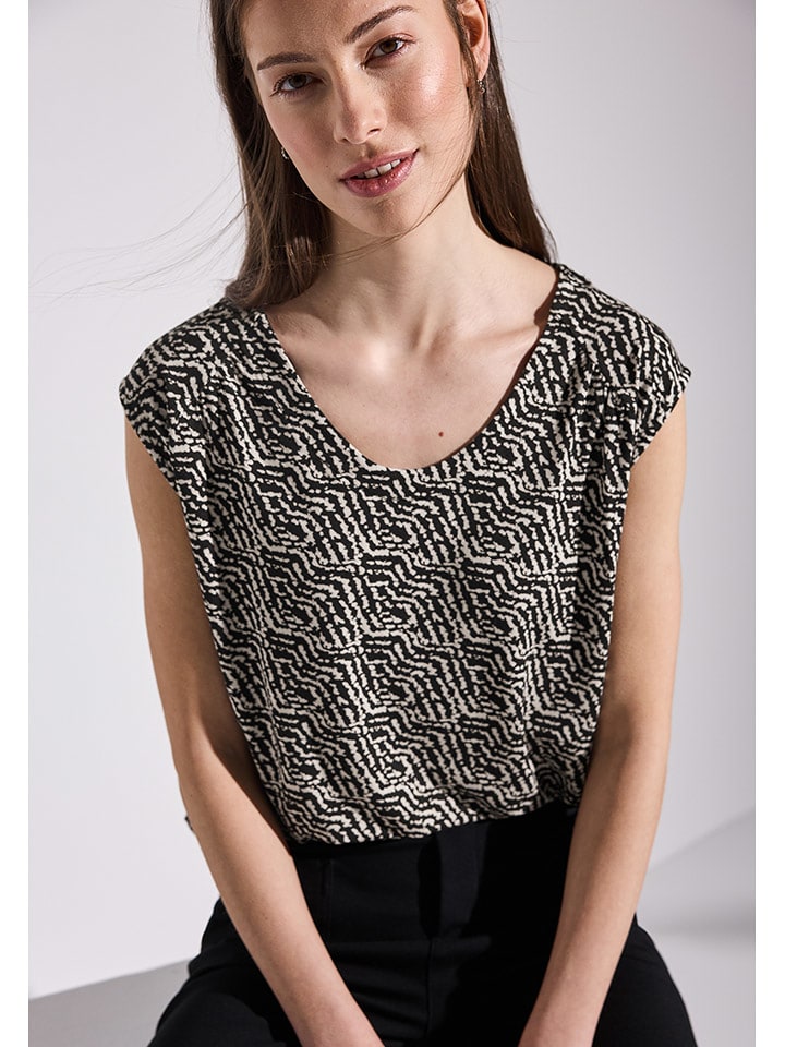 Street One Koszulka w kolorze czarno-beżowym rozmiar: 36