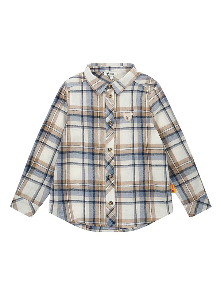 Steiff Koszula w kolorze beżowo-niebieskim rozmiar: 104