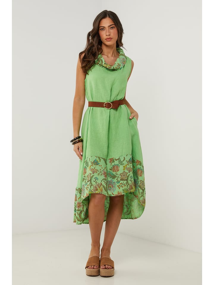 Le Monde du Lin Lniana sukienka w kolorze zielonym rozmiar: 40/42