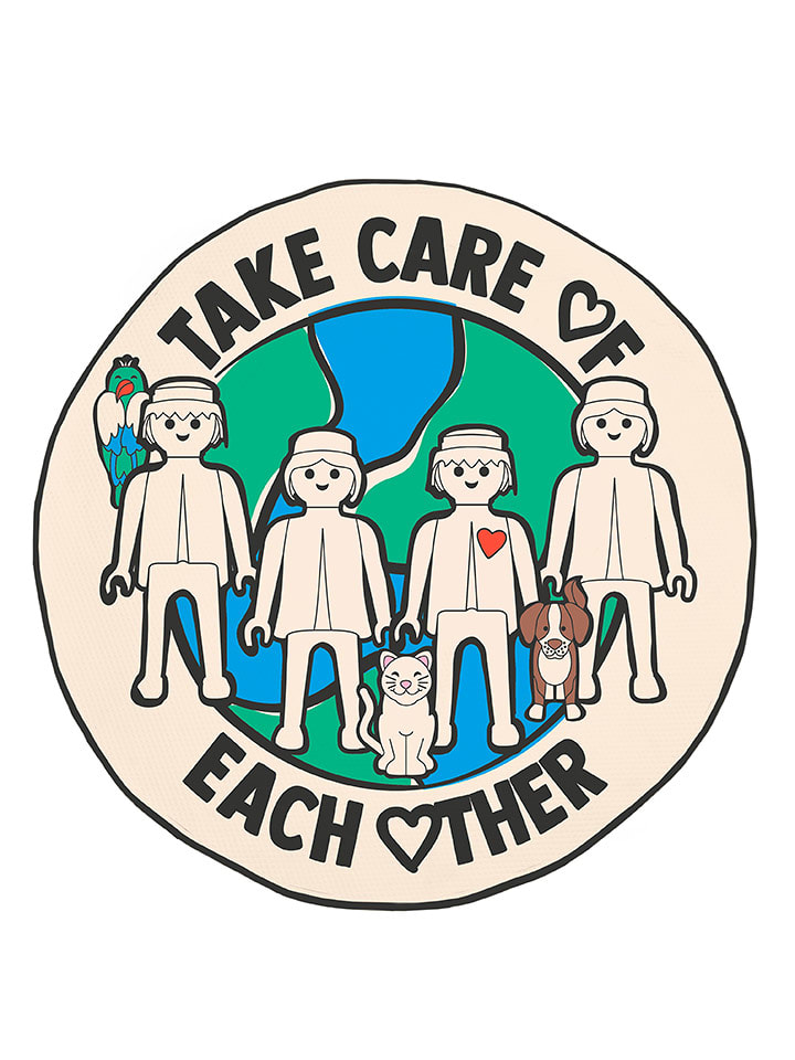 Playmobil Kocyk "Take Care" w kolorze beżowo-niebiesko-zielonym do zabawy - Ø 120 cm rozmiar: onesize