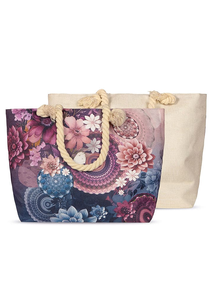 Hip Torba plażowa "Asher" w kolorze jasnoróżowo-niebieskim - 60 x 43 cm rozmiar: 43x60 cm