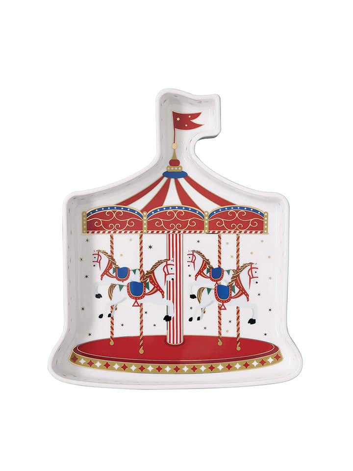 Easy Life Talerz w kolorze biało-czerwonym do serwowania - 20 x 23,5 cm rozmiar: onesize