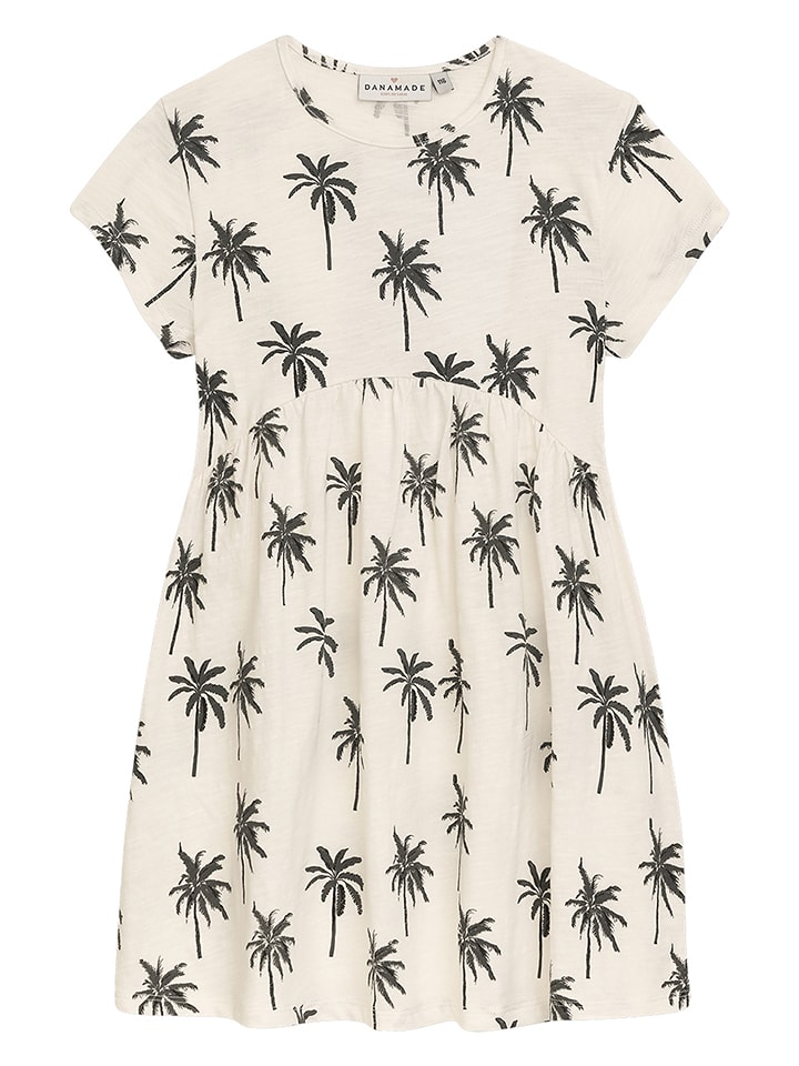 Danamade Sukienka "Dadele" w kolorze kremowo-czarnym rozmiar: 122