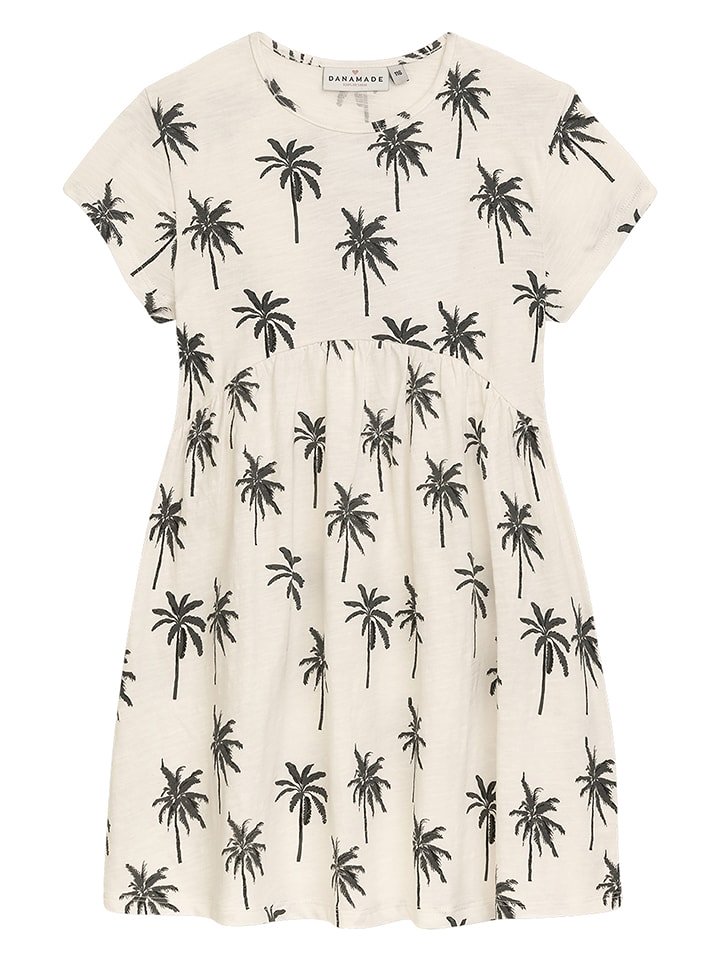 Danamade Sukienka "Dadele" w kolorze kremowo-czarnym rozmiar: 122