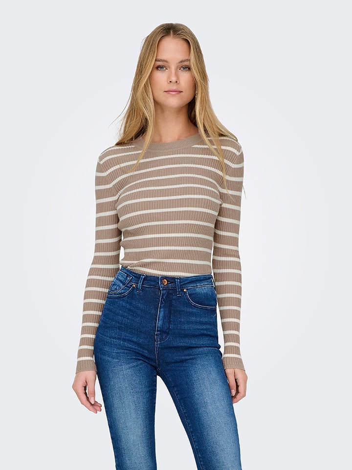 ONLY Sweter w kolorze beżowym rozmiar: L