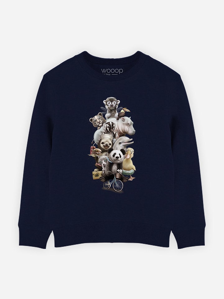 WOOOP Bluza "Zoo Escape" w kolorze granatowym rozmiar: 104