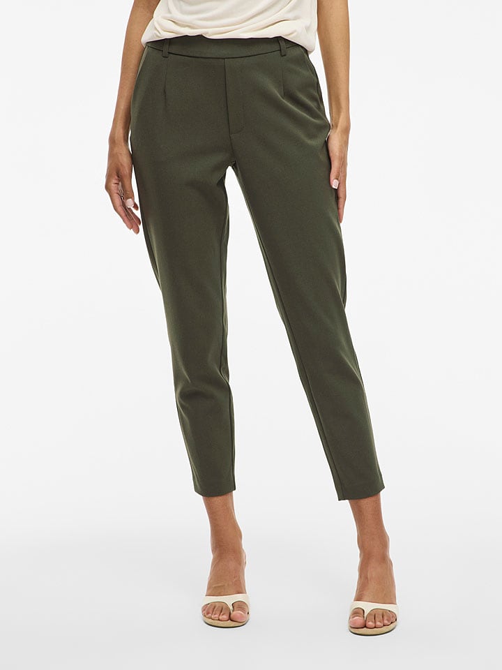 Vila Spodnie "Vivarone" w kolorze ciemnozielonym rozmiar: 34