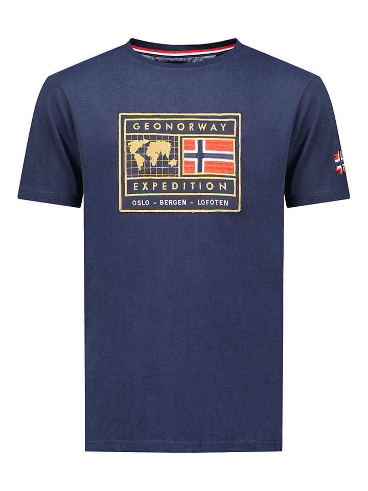 Geographical Norway Koszulka "Jofoten" w kolorze granatowym rozmiar: S