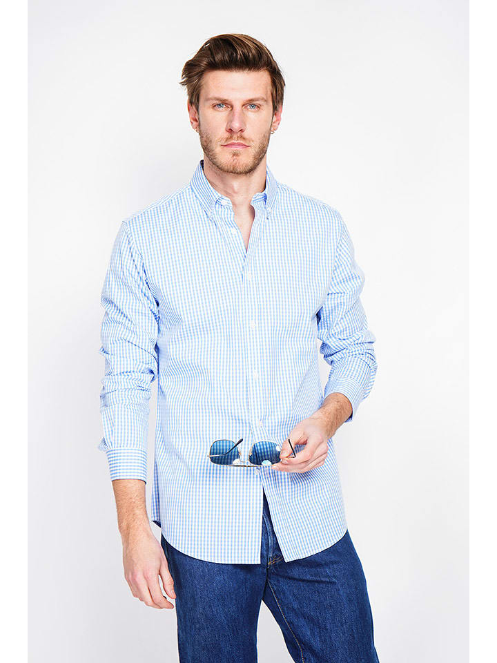 William de Faye Koszula w kolorze błękitno-białym rozmiar: 48