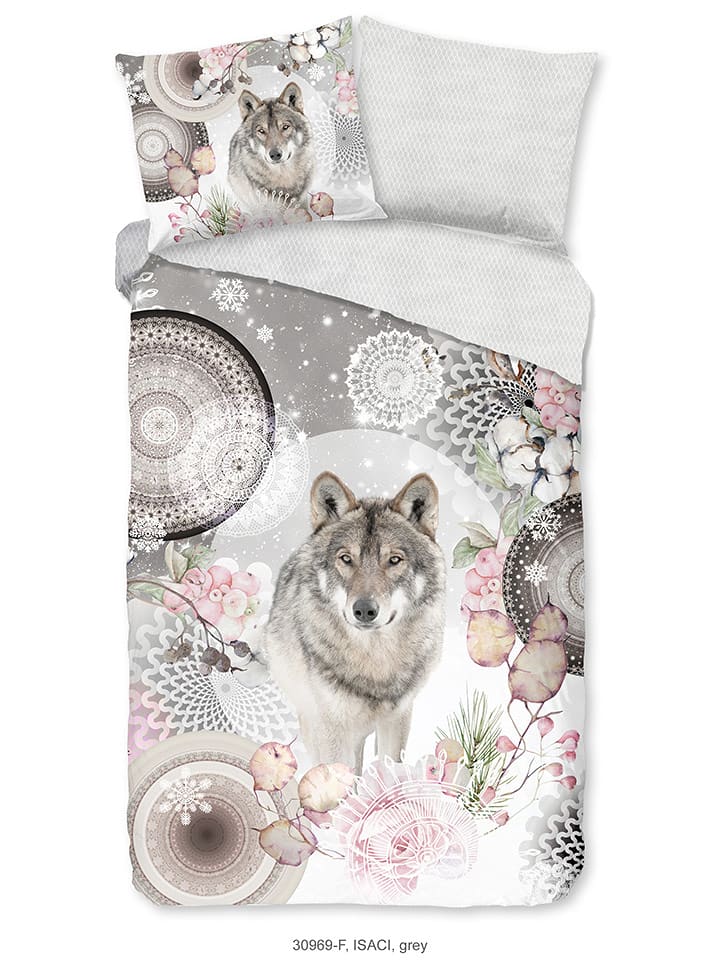 Hip Komplet pościeli flanelowej "Isaci" w kolorze szarym rozmiar: 135x200 cm