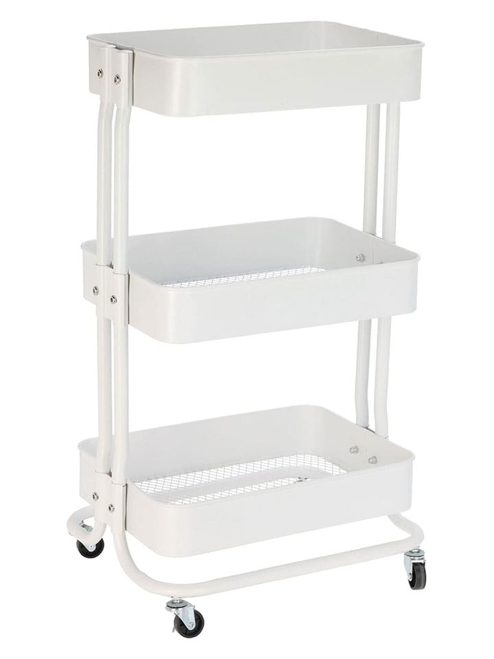 Joybos Regał w kolorze białym na kółkach - 46 x 76 x 33 cm rozmiar: onesize