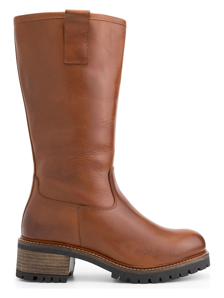 mysa Skórzane kozaki "Heather" w kolorze jasnobrązowym rozmiar: 40