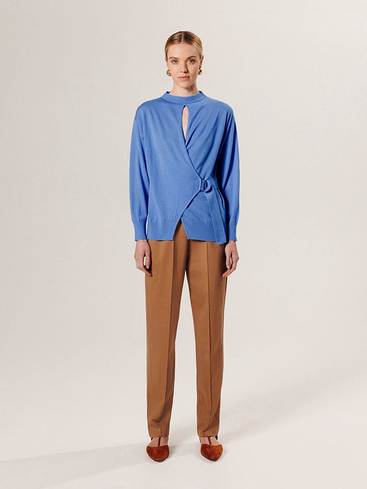 Rodier Wełniany sweter w kolorze niebieskim rozmiar: XL